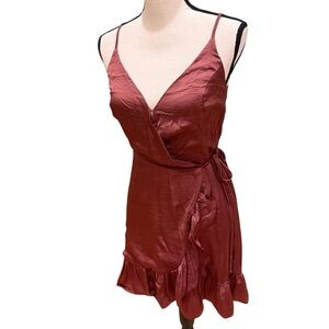 Wishlist apparel wrap dress Ruffle, Hem V-Neck Clubwear Size Small